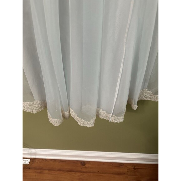 Vintage Shadowline Nightgown Petite Babydoll Teddy Blue Lace‎ Chiffon - Picture 5 of 12